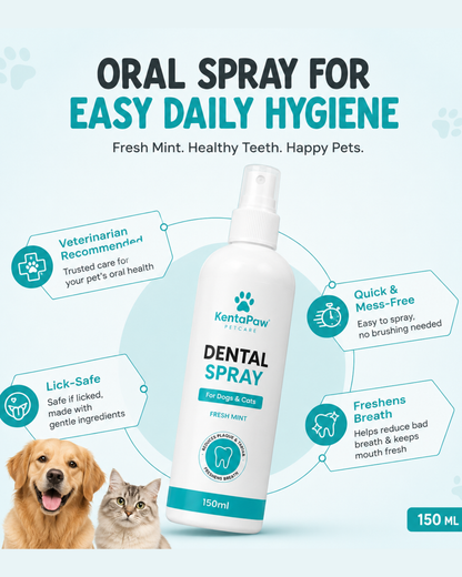 KentaPaw SmileGuard™ Oral Care spray with dental chew bones